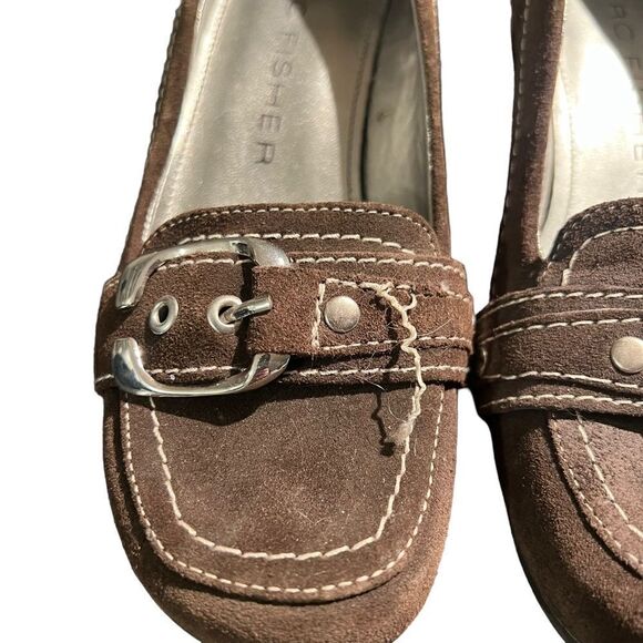 Marc Fisher brown leather wedges. Size 5 - Picture 5 of 9